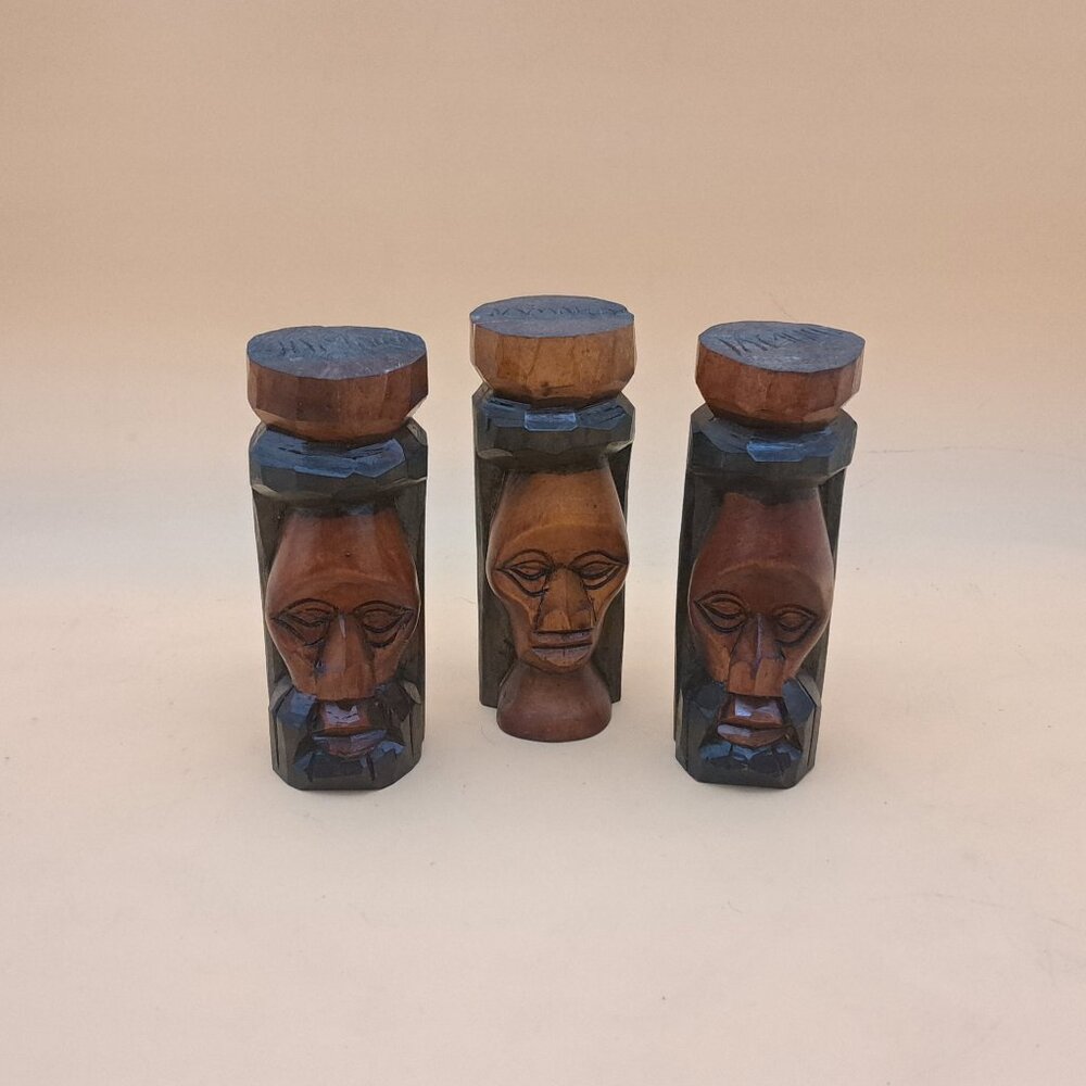 Three Jamaican Carved Statues